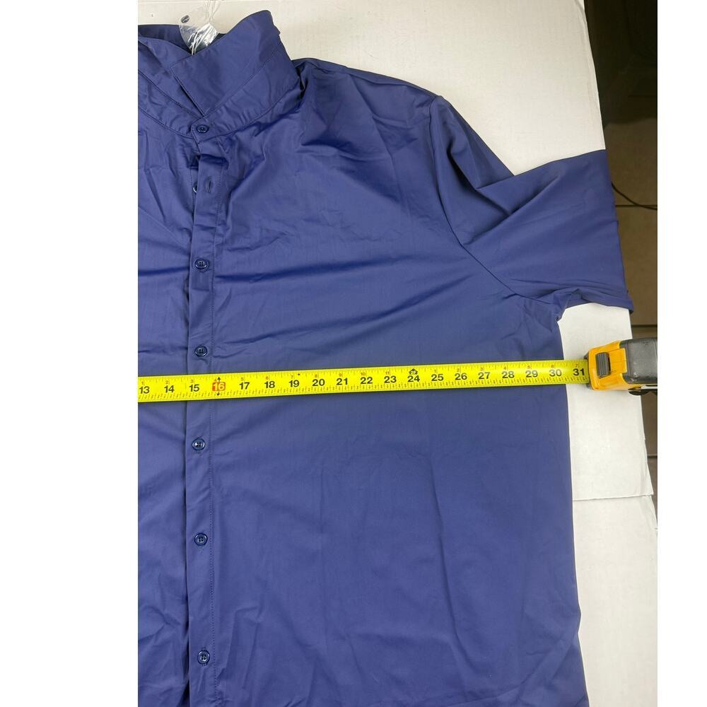 COOFANDY Men's 4XL Blue Navy Stretch Dress Shirt NWT - Picture 4 of 7